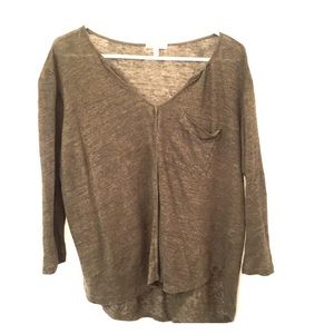 Bordeaux 3/4 sleeve top Anthro